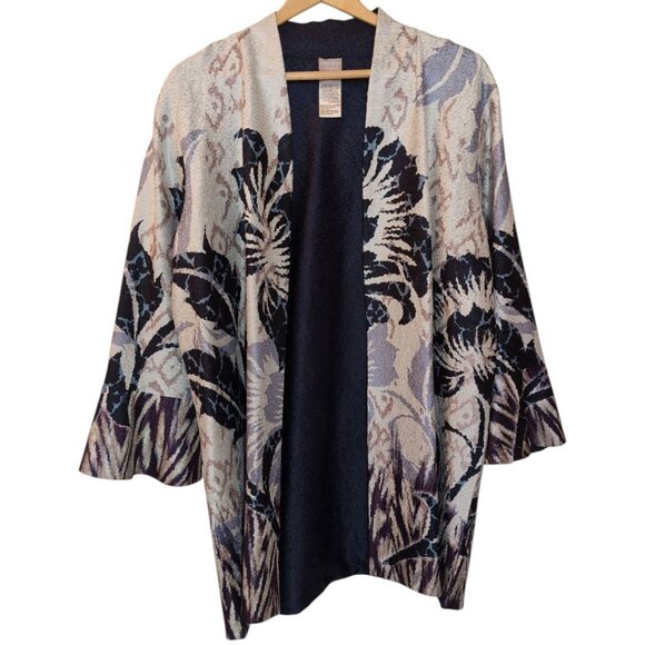 Chico's Jackets & Blazers - Chicos Travelers Open Front Floral Jacket US 12P Large P Lightweight Kimono